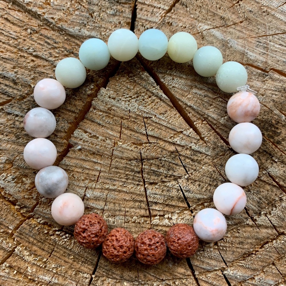 Amazonite, Jasper, Lava Stone | Diffuser Bracelet